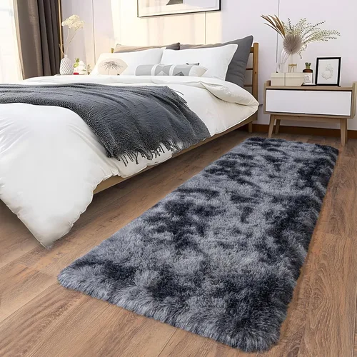 Miniatura 67 de Alfombras suaves para pasillos de dormitorio, nuevas, con parte inferior antideslizante mejorada, de 2 x 3, alfombra esponjosa y peluda verde
