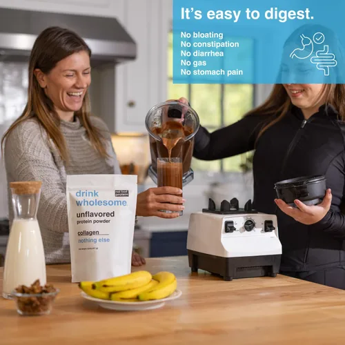 Miniatura 2 de drink wholesome Polvo de proteína de colágeno sin sabor para estómagos sensibles Proteína integral mínimamente procesada Sin aditivos, sin