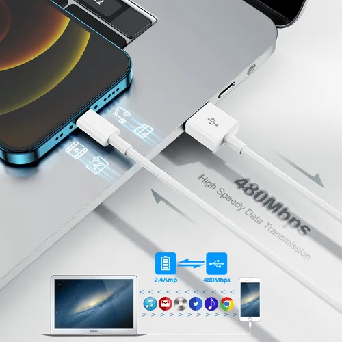 Miniatura 3 de Cargador para iPhone de 3 pies, [certificado MFi de Apple], cable Lightning original, paquete de 3 cables USB de sincronización de datos de carga