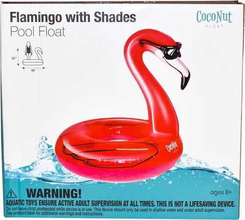 Miniatura 8 de Flotador de piscina de flamenco con sombras de coco al aire libre – Anillo inflable para piscina – Tubo de descanso duradero de larga duración
