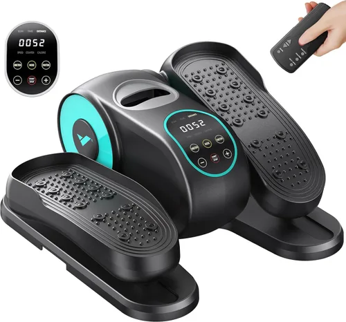 MERACH Under Desk Elliptical Machine, Leg Exerciser While Sitting for Seniors with 12-Speeds & Remote Control, Quiet Portable Electric Seated Pedal