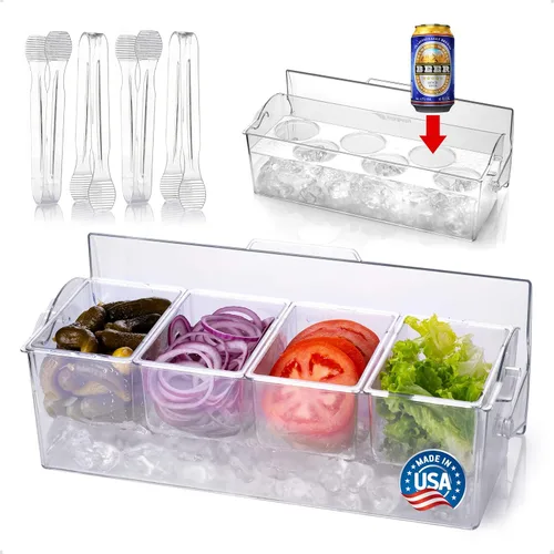 Miniatura 15 de Pikanty - Servidor de condimentos con 3 recipientes extraíbles y tapas, ideal para fiestas, barbacoas y pícnics, apto para lavavajillas y fabricado