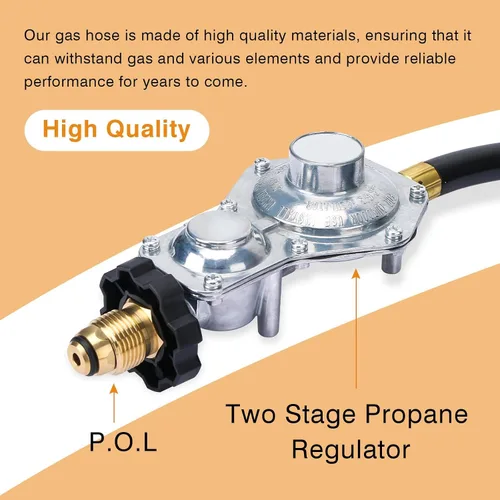 Miniatura 3 de Manguera de propano F273684 de 12 pies con regulador POL compatible con calentadores Mr Heater Big Buddy, manguera de calentador de propano sin