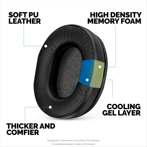 Miniatura 3 de Almohadillas de gel para juegos SteelSeries Arctis 1, Arctis 3, Arctis 5, Arctis 7, Arctis 9X, Arctis Pro y Arctis Prime Earpads para auriculares