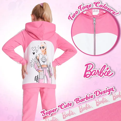 Miniatura 3 de Barbie Conjunto deportivo para niñas, sudadera con capucha y pantalones deportivos para niñas