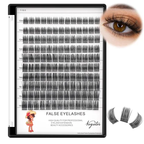 Miniatura 8 de Pestañas postizas, extensiones de pestañas individuales de rizo D de racimo ancho, 120 piezas por paquete, varias longitudes, suaves, cómodas