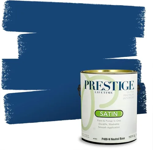 Miniatura 200 de Prestige Paints. - Base y pintura para exteriores en un solo galón, 1 galón. plano, comparable con Sherwin Williams Topsail. SW6799-PCM