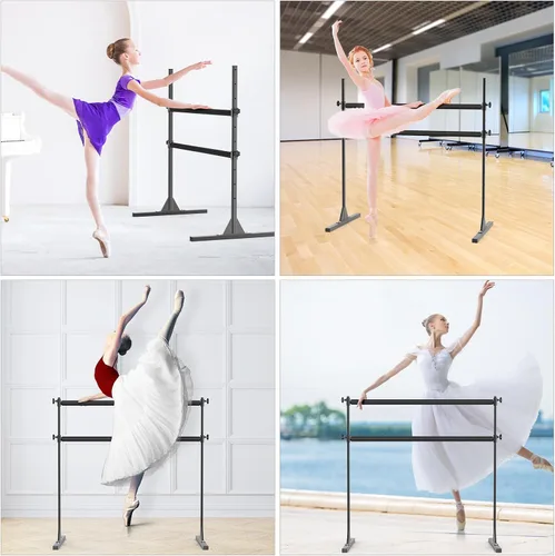 Miniatura 3 de SELEWARE Barra de ballet independiente de altura ajustable, barra de ballet resistente, barra de baile, soporte movimientos de barra, estiramiento