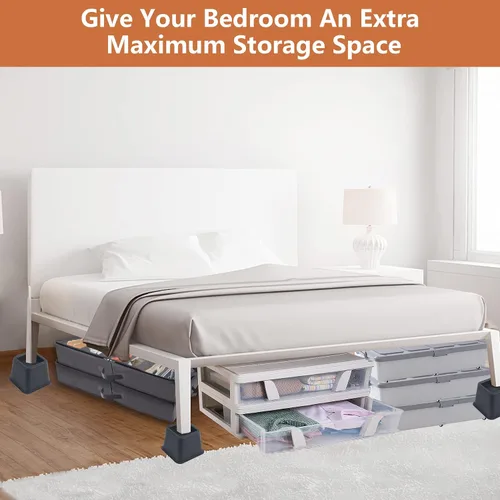Miniatura 4 de DEDU Elevadores de cama de 3 pulgadas, resistentes, paquete de 9 elevadores de muebles para sofás de gran tamaño, elevadores de sofá con almohadilla