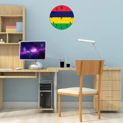 Miniatura 701 de Cheyan Reloj de pared con bandera de Canadá de 12 pulgadas, silencioso, sin tictac, de PVC, funciona con pilas, reloj redondo decorativo, regalo