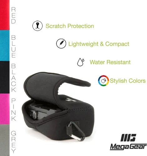 Miniatura 8 de Megagear Canon Powershot Sx730 Hs, Sx720 Hs, Sx710 Hs, G16, G15 Funda de neopreno ultra ligera para cámara, con mosquetón, color negro - MG1245