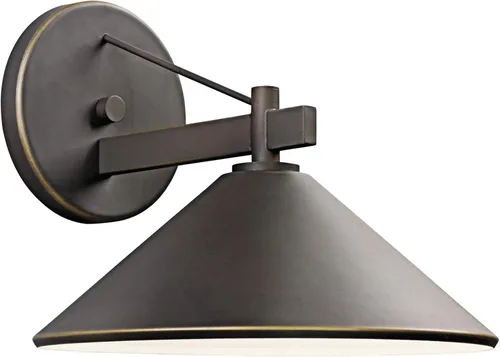 Kichler Ripley - Lámpara de pared para exteriores de 12 pulgadas en bronce Olde®, aplique de pared exterior de 1 luz, (12 pulgadas de ancho x 10
