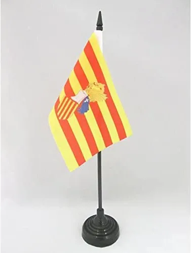 Miniatura 74 de Bandera de mesa de Andalucía 4'' x 6'' - Bandera de escritorio de la región española de Andalucía 5.9 x 3.9 in - Barra y base de plástico negro - AZ