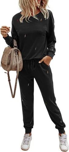 Miniatura 81 de Prettygarden - Conjunto de pijama de dos piezas para mujer, diseño de teñido anudado, sudadera informal de manga larga con pantalones largos, ropa