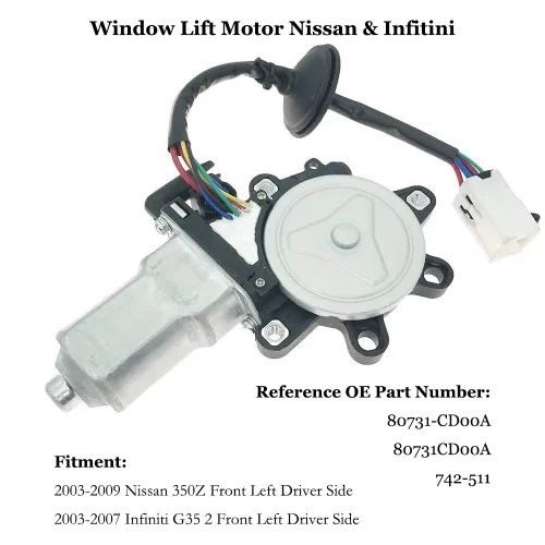 Miniatura 2 de Motor de elevación de ventana delantera izquierda lado del conductor para Nissan 350Z 2003-2009 2003-2007 Infiniti G35 2 puertas Coupé