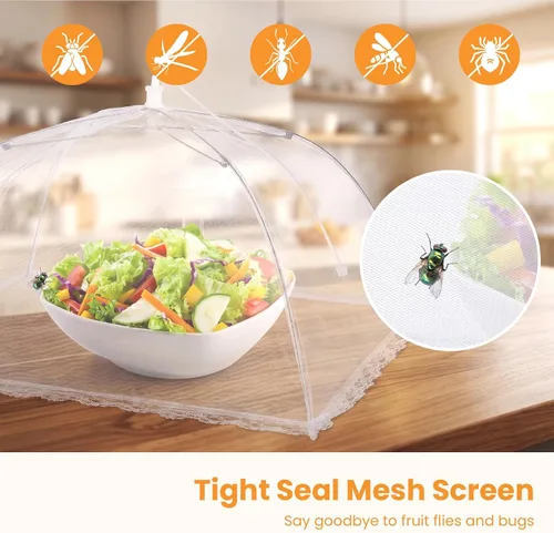 Miniatura 4 de Cubiertas de alimentos para exteriores – 2 tiendas de campaña extra grandes (40 x 25 pulgadas) y 6 grandes (17 x 17 pulgadas) para tiendas