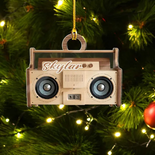 Miniatura 5 de Adorno de radio personalizado 2025, adorno de radio retro personalizado, cinta de cassette, adornos retro, adornos de radio de Navidad, adornos