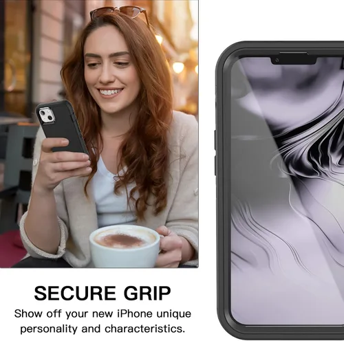 Miniatura 7 de AICase para iPhone 13/iPhone 14 con funda con clip para cinturón, protector de pantalla, funda protectora resistente de grado militar, protección