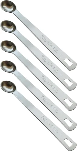Miniatura 30 de 2 piezas 1/4 cucharadita (1/4 tsp, 1.25 ml, Tad) Cuchara de medición única pequeña, pequeñas cucharas de medida de acero inoxidable individuales