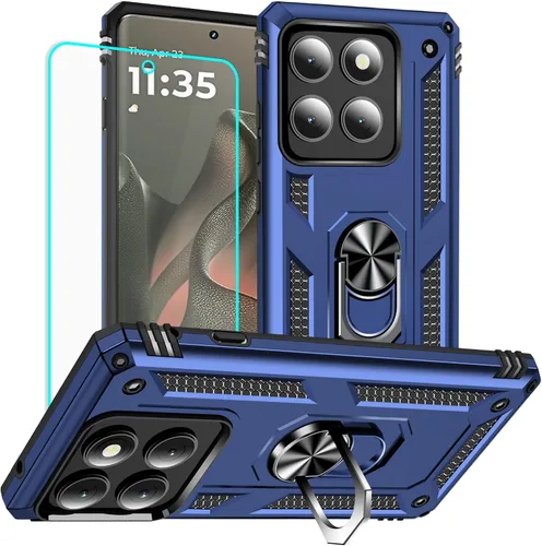 Miniatura 24 de Funda para Moto E Phone Case, Moto E con protector de pantalla HD, fundas protectoras de grado militar con anillo para Moto E 2020 (rojo)