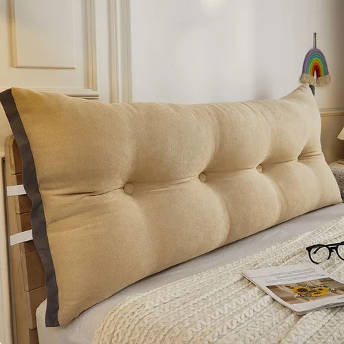 Miniatura 8 de Almohada de cama de lectura con cuña, almohada de forro polar de algodón, almohada grande para cabecero, respaldo de cama, cojín de apoyo de Azul
