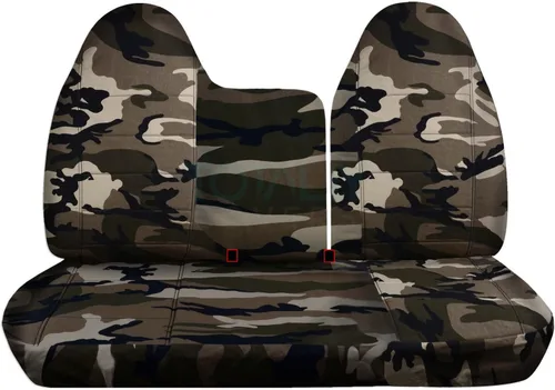 Miniatura 9 de Totally Covers Compatible con Ford F-150 F-250 1997-1998 Camo Fundas de asiento de camión (banco dividido delantero 40/60) sin reposabrazos/consola