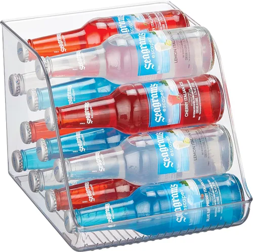 Miniatura 11 de Organizador de botellas de agua iDesign para refrigerador o despensa - Transparente - Fabricado en EE. UU Para nevera o despensa, transparente