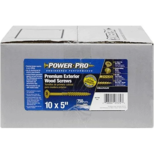 Power Pro No. 10 x 5 pulgadas L Torx Tornillos de acero recubierto de cerámica de cabeza plana, 750 unidades