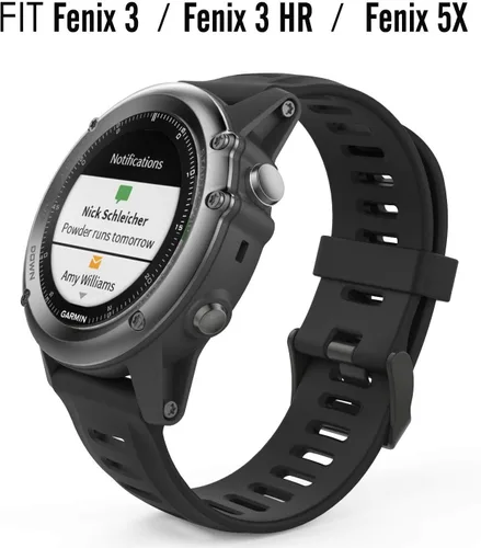 Miniatura 2 de MoKo Correa compatible con Garmin Fenix 3/Fenix 5X, [4 unidades] Correa de repuesto de silicona suave para reloj inteligente Garmin Fenix 3/Fenix 3