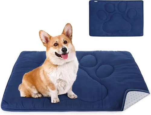 Miniatura 11 de Coldwind Almohadilla para jaula de perro (18 x 24 pulgadas), alfombrillas para dormir, transpirable, color oscuro para ocultar manchas, gris