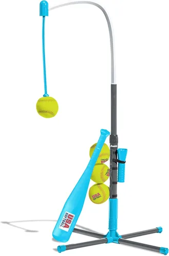 Miniatura 12 de Franklin Sports Grow-with-Me - Soporte de bateo de béisbol para niños + juego de base para jóvenes + niños pequeños - Juego de soporte de bateo