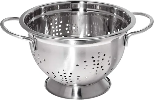 Miniatura 3 de Uniware Colador profesional de acero inoxidable estilo alemán, plateado, resistente (5 cuartos de galón)
