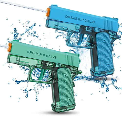 Miniatura 8 de Paquete de 2 pistolas de agua para niños - Pistola de chorro disparadora empapadora de agua pistola de agua juguetes para niños pequeños, niños