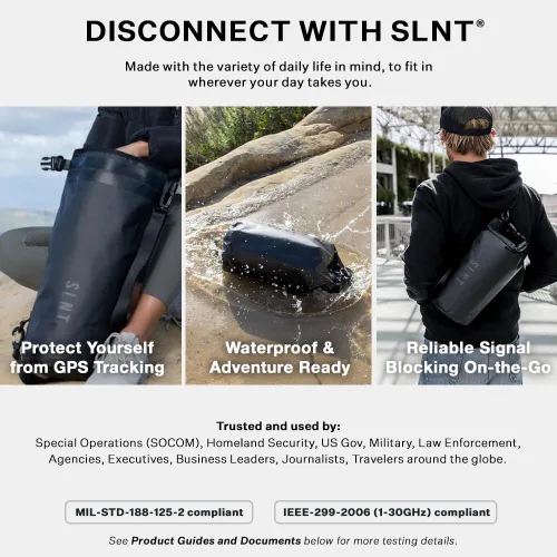 Miniatura 5 de SLNT Bolsa Seca Faraday Impermeable - Mochila de Nailon Impermeable 420D con Bloqueo de Señal - Protege los Dispositivos Electrónicos del Agua