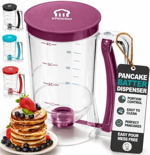 Dispensador de masa para panqueques y pastelitos, herramienta ideal para hornear tortas, pastelitos, waffles, panecillos, crepes o cualquier comida