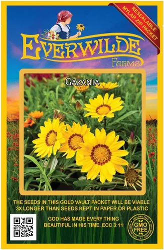 Miniatura 4 de everwilde granjas – Gazania flores silvestres semillas – oro Vault