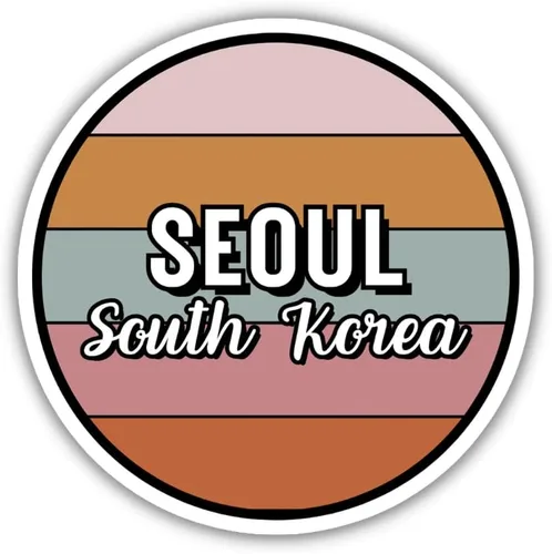 Miniatura 8 de Seoul South Korea Travel Sticker, 2.5" Multiple Colors, Laptop Water Bottle Planner Journal, Collectible Places I've Been, Luggage Decal (Earth)