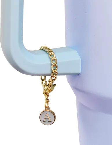 Miniatura 4 de Stanley Cup 3 piezas de 30 y 40 onzas, 0.394 in de silicona con diseño de flores, tapa protectora con 2 piezas de dije de letra inicial 3piezas