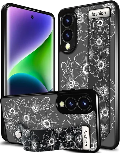 Miniatura 68 de Compatible para Samsung Galaxy S23 Funda Bonita con Correa Soporte Dedo Kickstand, Fundas de Silicona Geniales de Diseñador Funda Cover - Mariposa