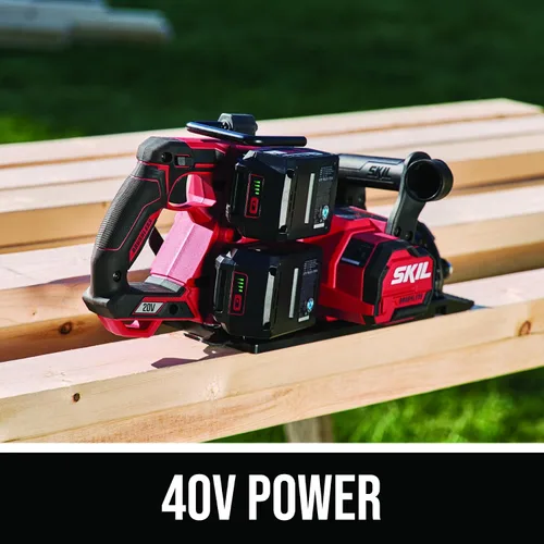 Miniatura 2 de SKIL 2x20V PWR CORE 20 Kit de sierra circular sin escobillas de 7-1/4 pulgadas con mango trasero incluye dos baterías de 5.0Ah y cargador de salto