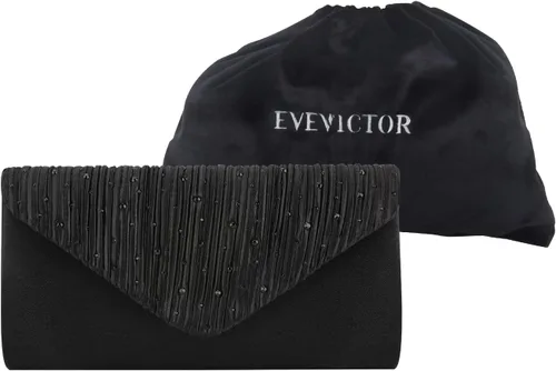 Miniatura 6 de Evevictor Bolsos de mano para mujer, bolso de mano formal de noche, sobre de hombro, bolso de fiesta para boda, cóctel, baile de graduación, Negro
