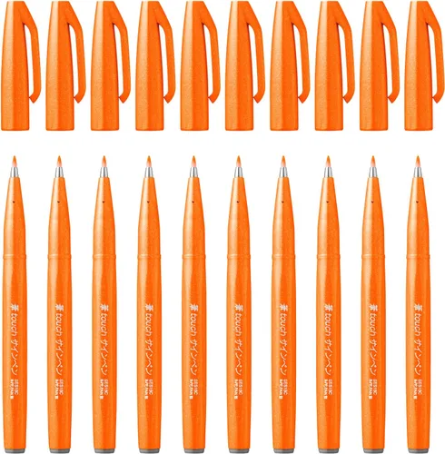 Miniatura 12 de Pentel Rotulador con punta de 0.079 in, tinta negra, 1 paquete de 10 bolígrafos