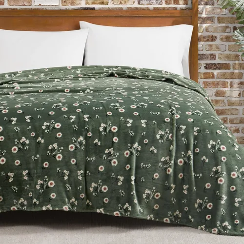 Miniatura 26 de Lucky Brand Camper Plaid Verde Oliva 50"x70" Manta de Felpa Acogedora - Manta de Microfibra Premium para Comodidad y Estilo Lujosos