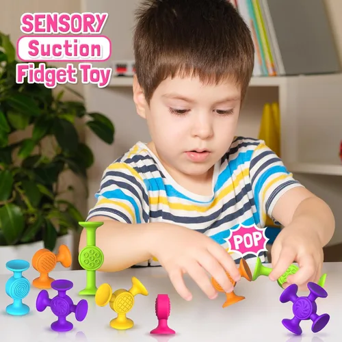 Miniatura 10 de Juguetes de baño con ventosa para niños pequeños: 12 juguetes sensoriales de succión para niños pequeños, juguetes de succión para niños, juguetes