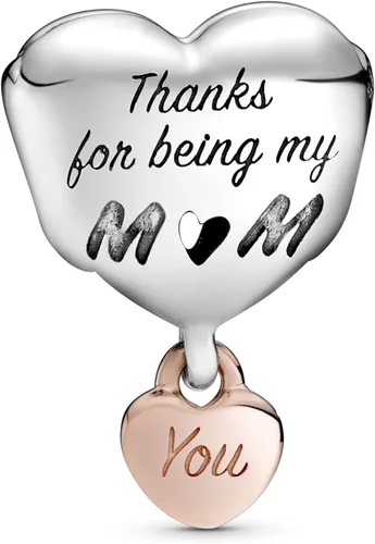 Miniatura 2 de PANDORA Jewelry Love You Mom - Dije de corazón para mujer, collar o pulsera para mujer, regalo para mamá, plata de ley y chapado en oro rosa de 14