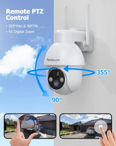 Miniatura 4 de 【2K】 Cámaras de seguridad solar para exteriores inalámbricas, paquete de 2 cámaras para exteriores inalámbricas con energía solar, cámara WiFi