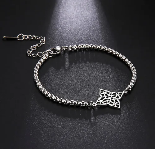 Miniatura 3 de Pulsera de nudo de bruja, nudo celta, símbolo de Wicca pagana, nudo mágico, pulsera de joyería de brujería, pulsera de acero inoxidable ajustable
