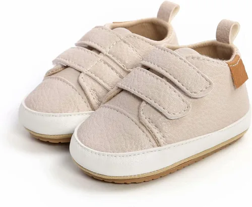 Miniatura 4 de GAISUMMI Zapatos para bebés niños y niñas, tenis de piel sintética para recién nacidos, suela de goma antideslizante, unisex, para niños pequeños
