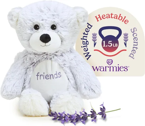 warmies Animales de peluche con peso y aptos para microondas, oso de amigos, peluche térmico para calidez y comodidad, lindos juguetes de felpa