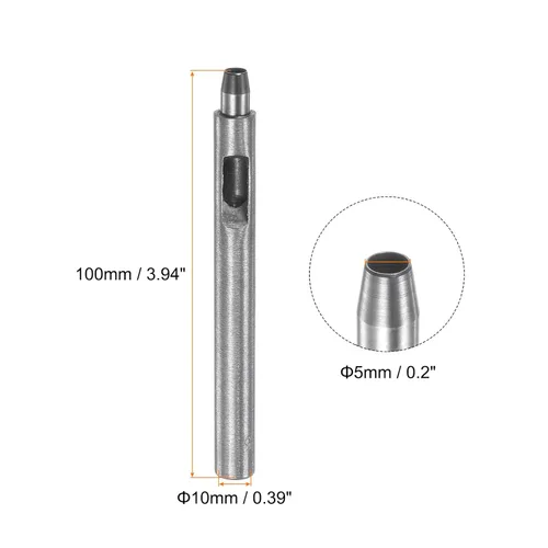 Miniatura 2 de HARFINGTON Perforadora de cuero de 0.197 in, recta, redonda, con ojales, remache a presión, fijador para cuero, artesanía, ropa, bolso, cortina